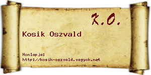 Kosik Oszvald névjegykártya